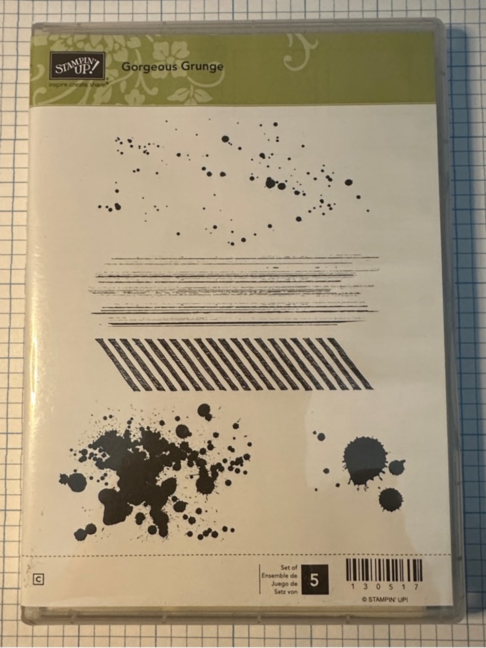 Stampin' Up! Gorgeous Grunge Clear Stamp Set - Black Accents